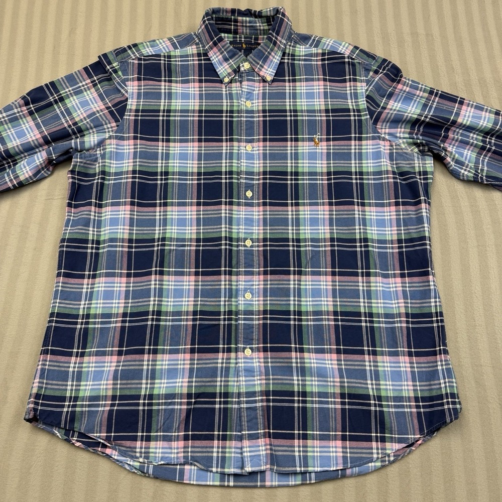 Ralph Lauren Shirt Mens XL Long Sleeve Button Down Plaid‎